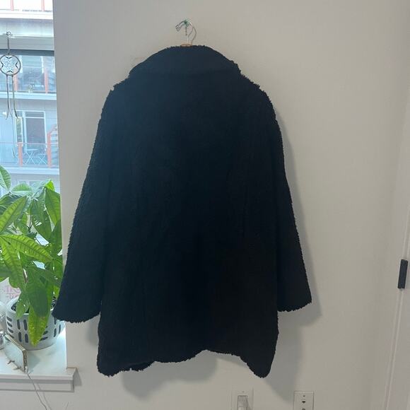 American Eagle Black Fuzzy Teddy Coat Size XXL - Picture 6 of 6